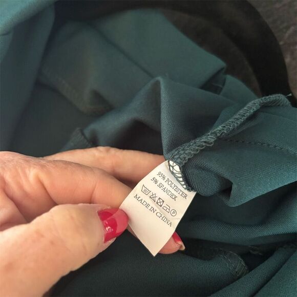 Women's Dark Green Short Sleeve Jumpsuit with Belt Size S - Picture 10 of 10